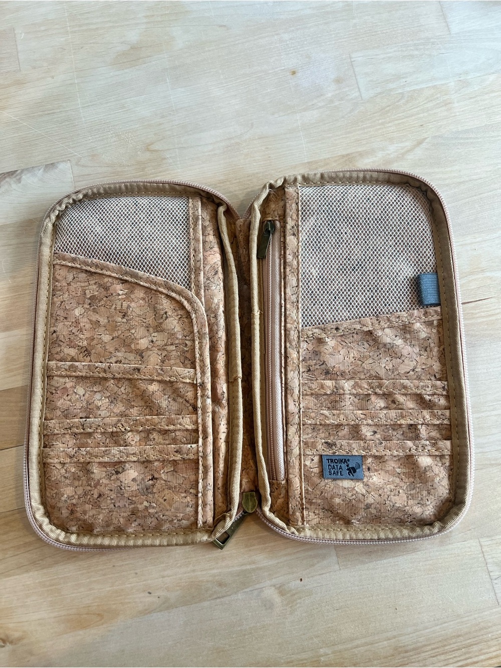 Cork Travel Wallet Organizer in Natural Cork